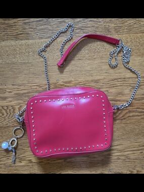 Ted Baker Red leather Studded Crossbody Bag